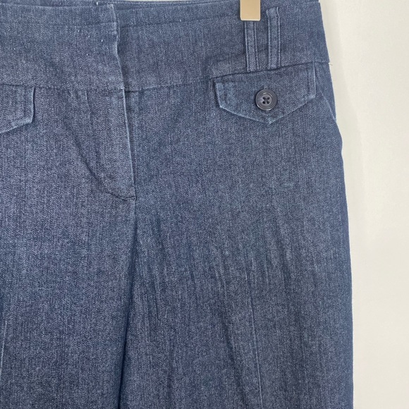 SANDRO Women’s 10P Dark Wash Denim Wide Leg Dress Work Professional Pants - Picture 5 of 5